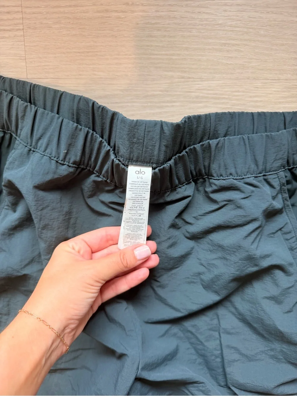 Alo Wide Leg Elastic Waist Pants - Dark Green